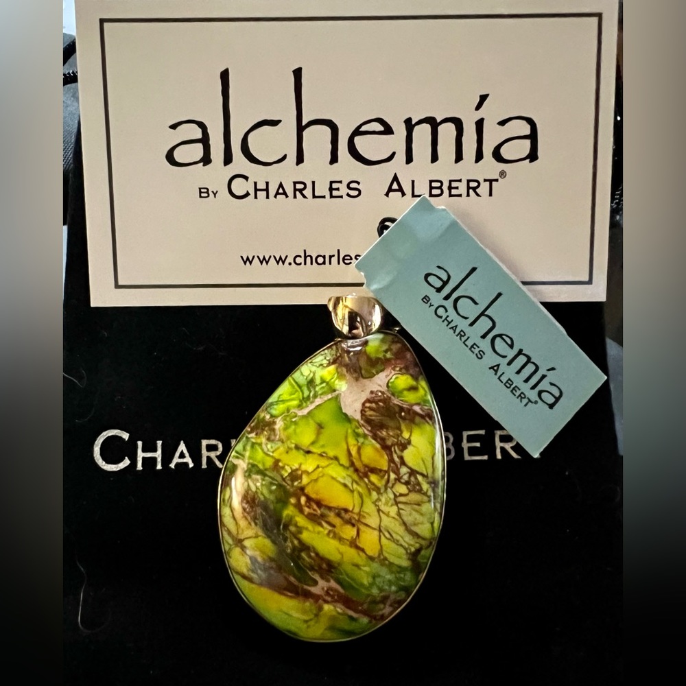 Alchemia Green Color-Enhanced Jasper Pendant